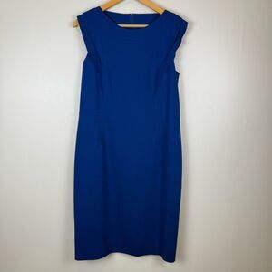 Akris Punto Cap-sleeve sheath dress Women's Size US 10 Blue Career